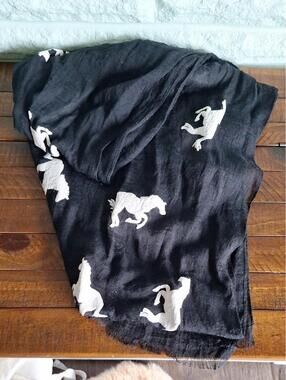 Black And White Horse Scarf